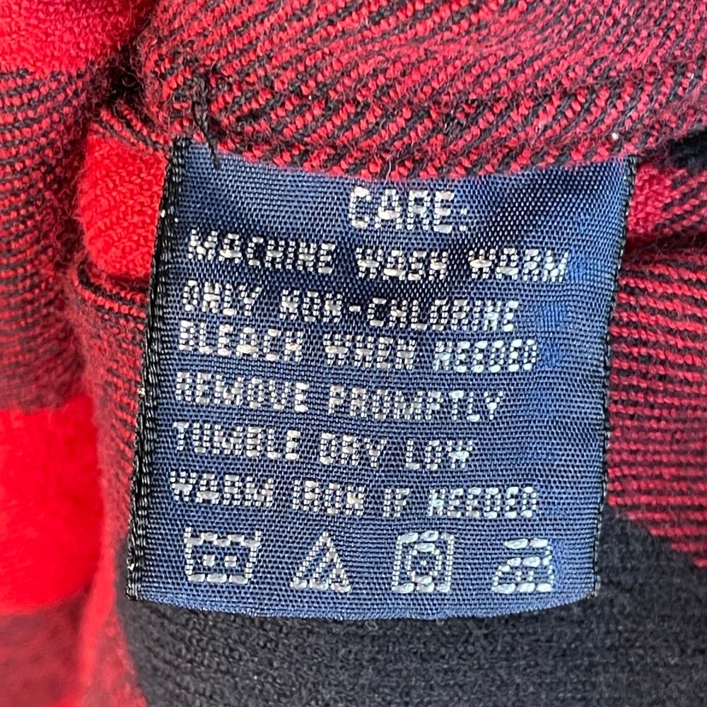 Ralph Lauren Ruffle Flannel Shirt Womens 12 Red Black Buffalo Plaid Very Good - Picture 4 of 7